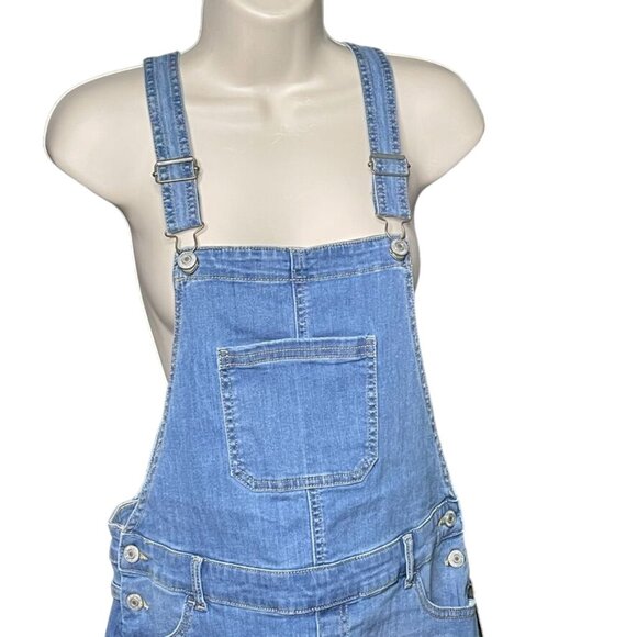 Womens Denim Overall Dress Repreve 16 Plus Adjustable Straps Pocketed u Sustaina - Picture 2 of 13